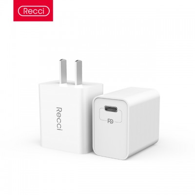 Recci 18W 3A wall usb quick charger type c charger