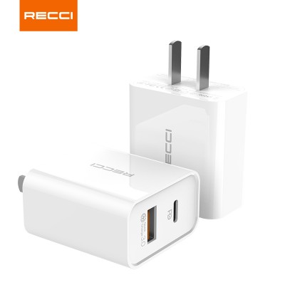 Recci US plug Quick Charge 3.0, PD Wall Charger, 1-Pack 18W QC 3.0 USB Charger Adapter for iPhone and other mobile phone