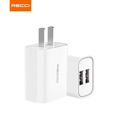 Recci portable dual usb home wall mobile phone charger multi ports